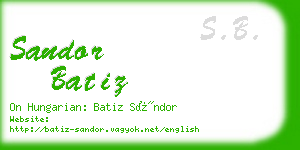 sandor batiz business card